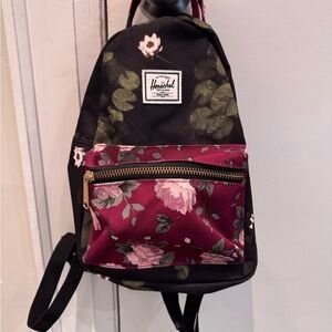 Herschel Supply Company Women's Floral Backpack - Black and Red
